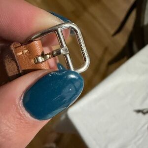 Hermes Tan Leather Watch with Silver Buckle